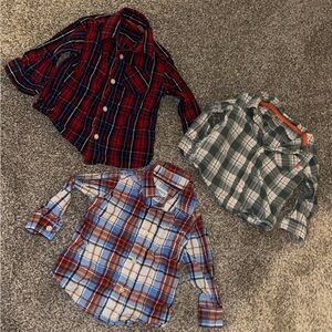 9 month Plaid long sleeve shirt lot set of 3